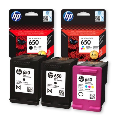 HP650 3db-os Black-Fekete+Color-Színes Patroncsomag No.650